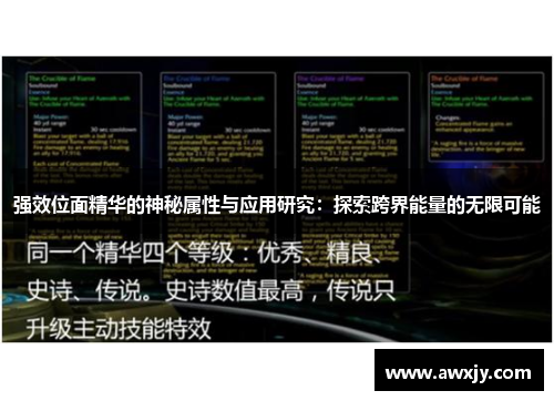 强效位面精华的神秘属性与应用研究：探索跨界能量的无限可能